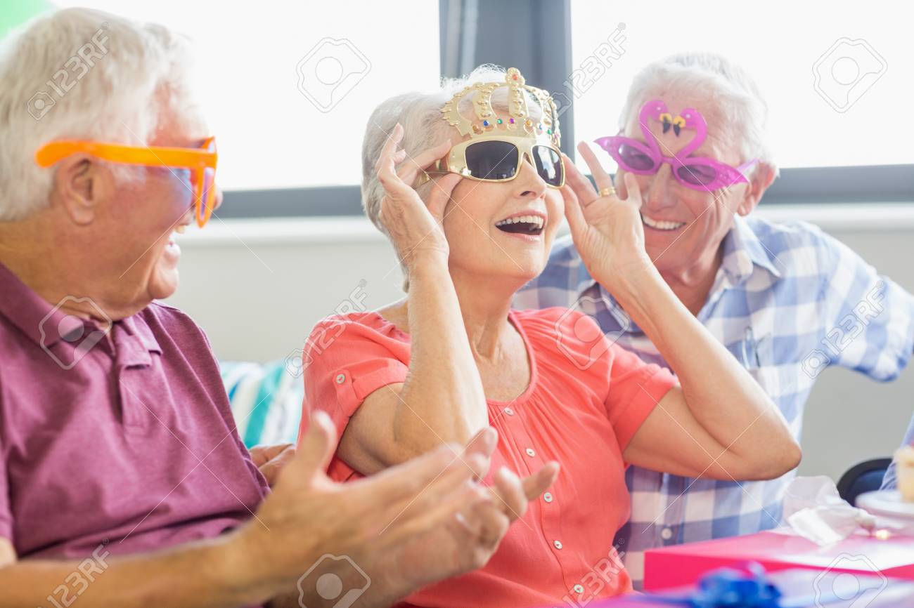 Seniors Wearing Funny Glasses In A Retirement Home Stock Photo Picture And Royalty Free Image Image 58319396