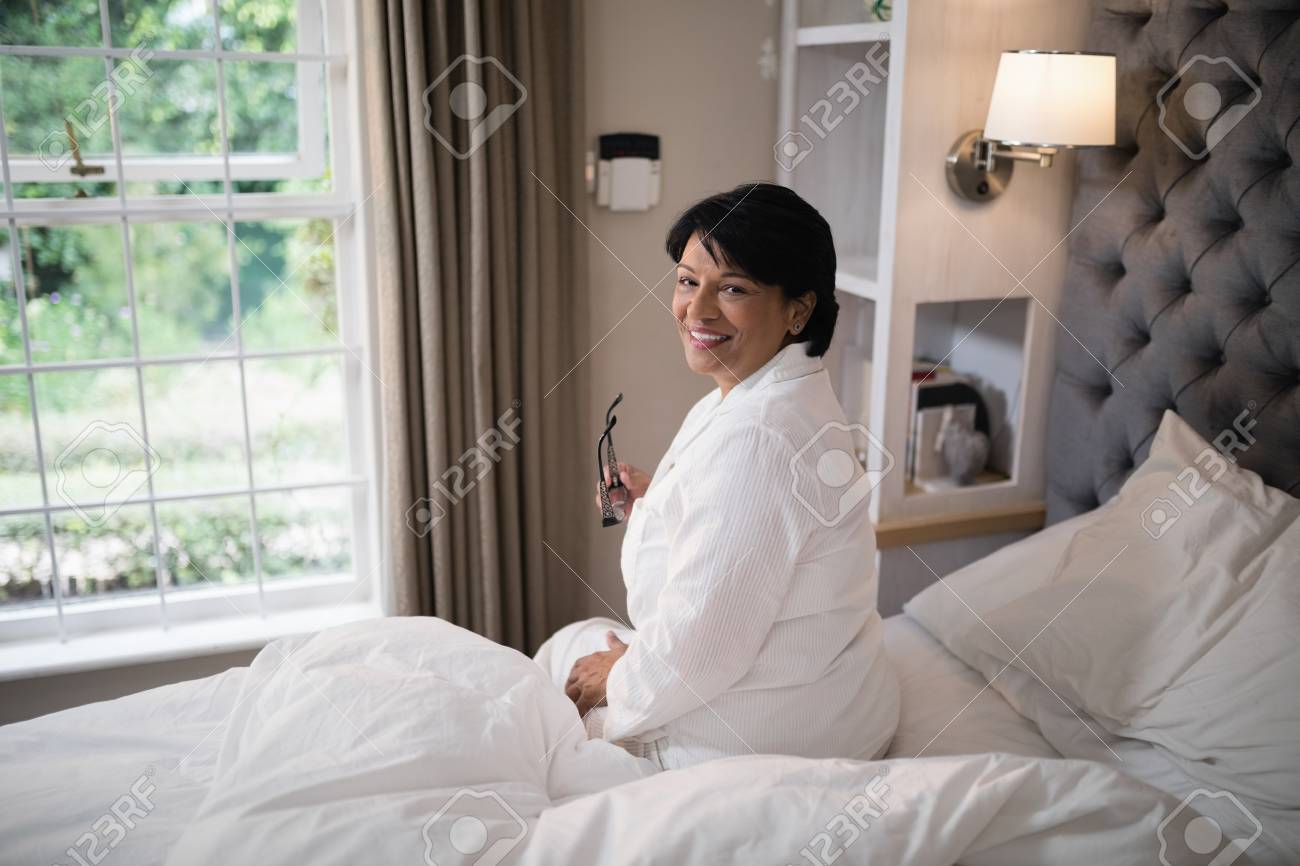 Smiling Mature Woman Sitting
