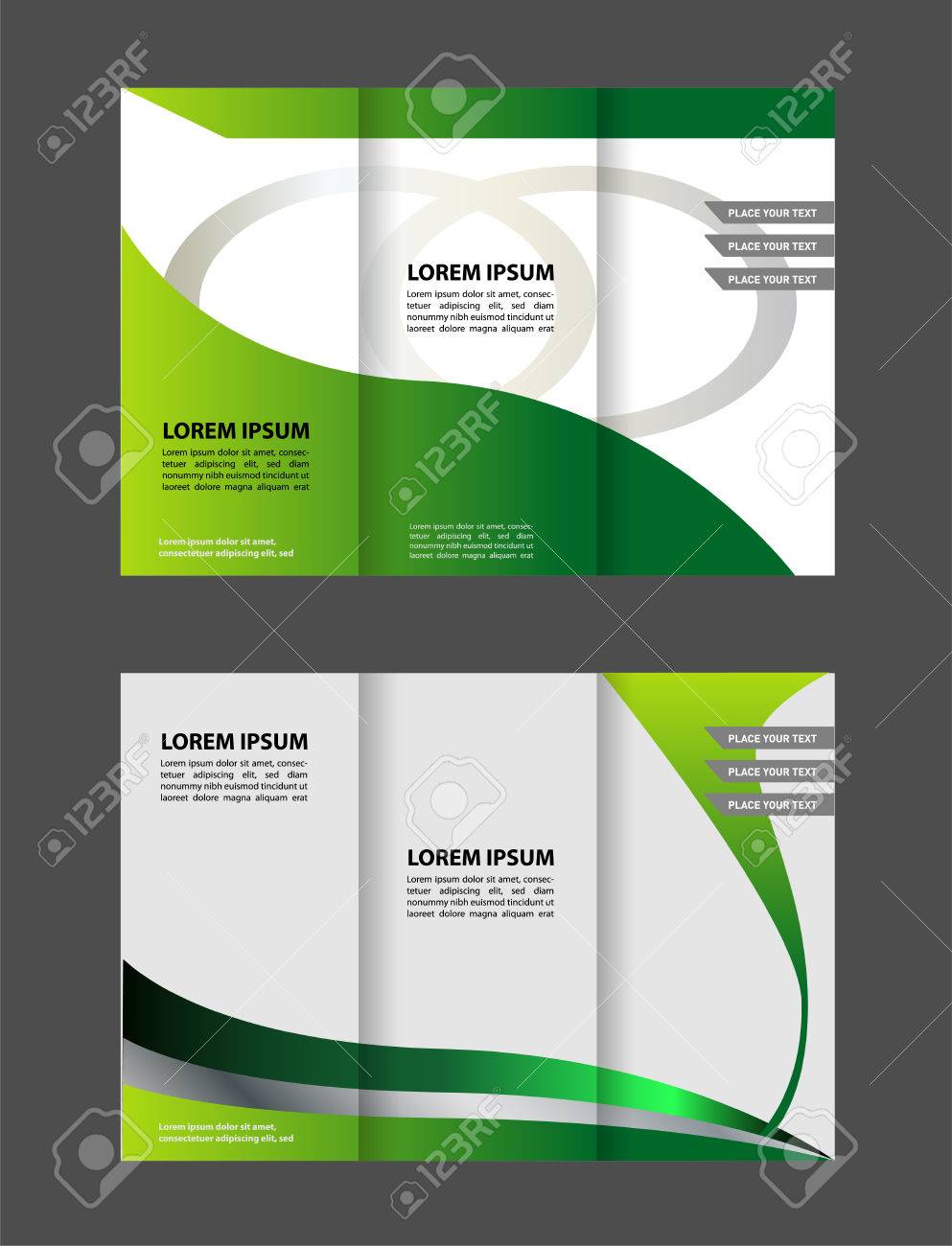 trifold brochure template design with polygons polygonal sphere
