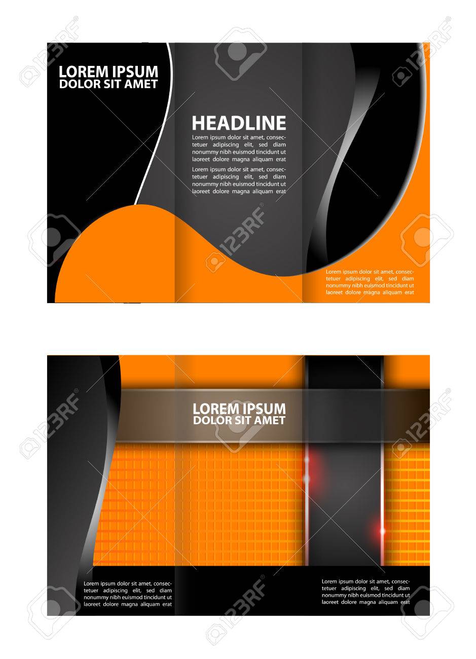 trifold brochure template design empty vector ロイヤリティフリー