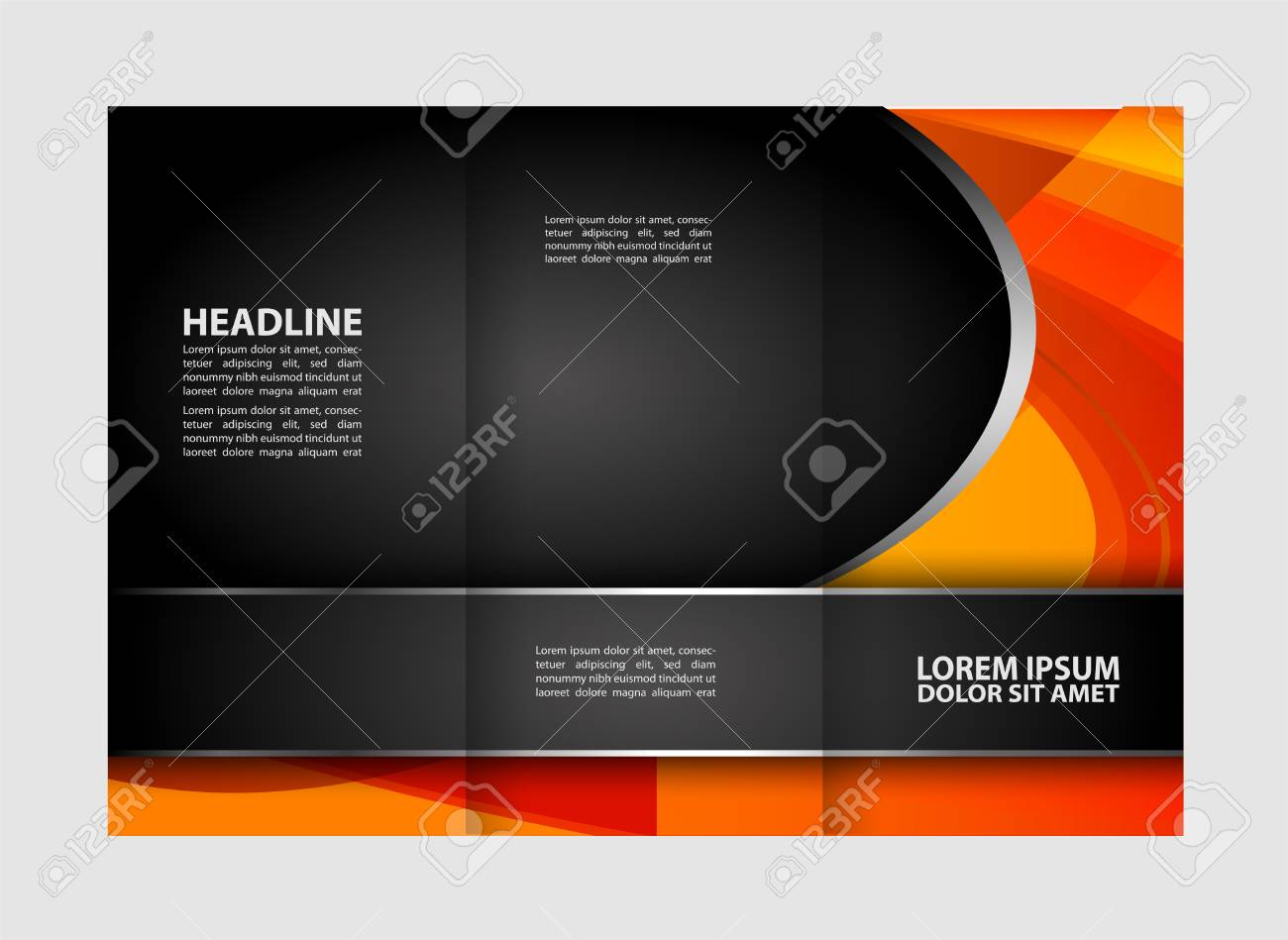 tri fold brochures design folding brochure lighting royalty free