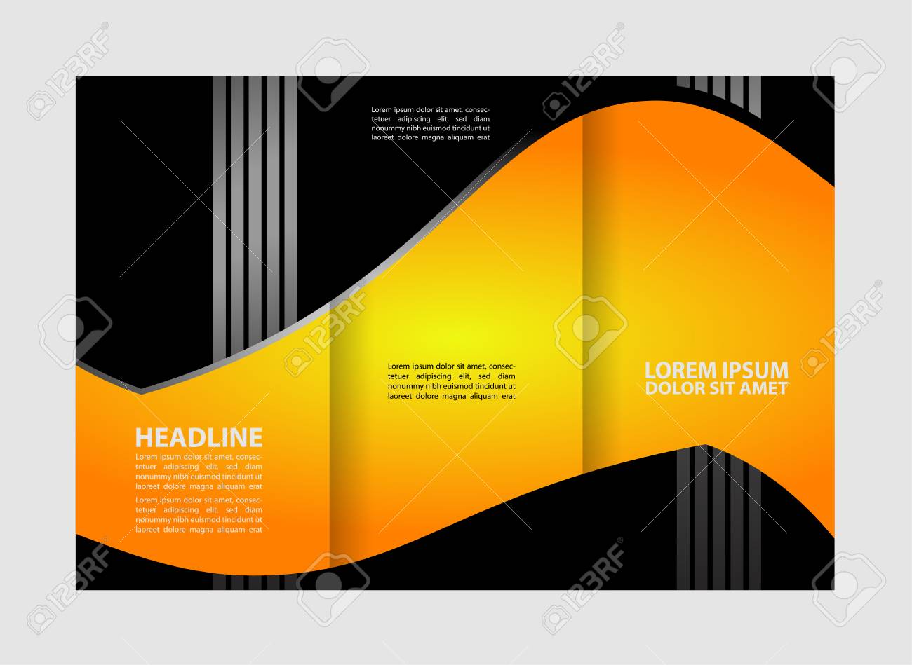 professional three fold business flyer template corporate brochure