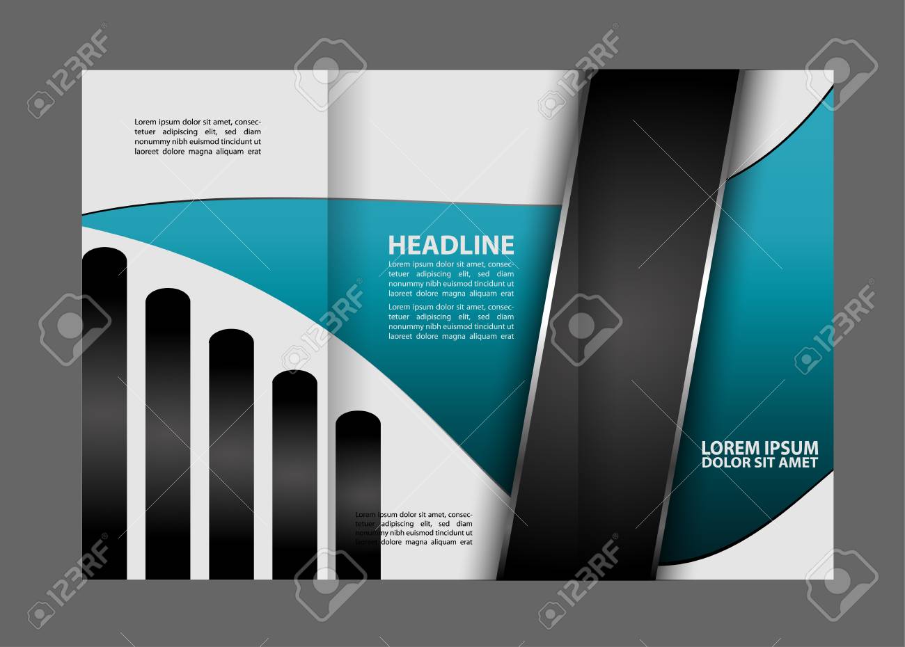 Tri-fold Brochure Template Business, Two-sided Template Design Inside Double Sided Tri Fold Brochure Template