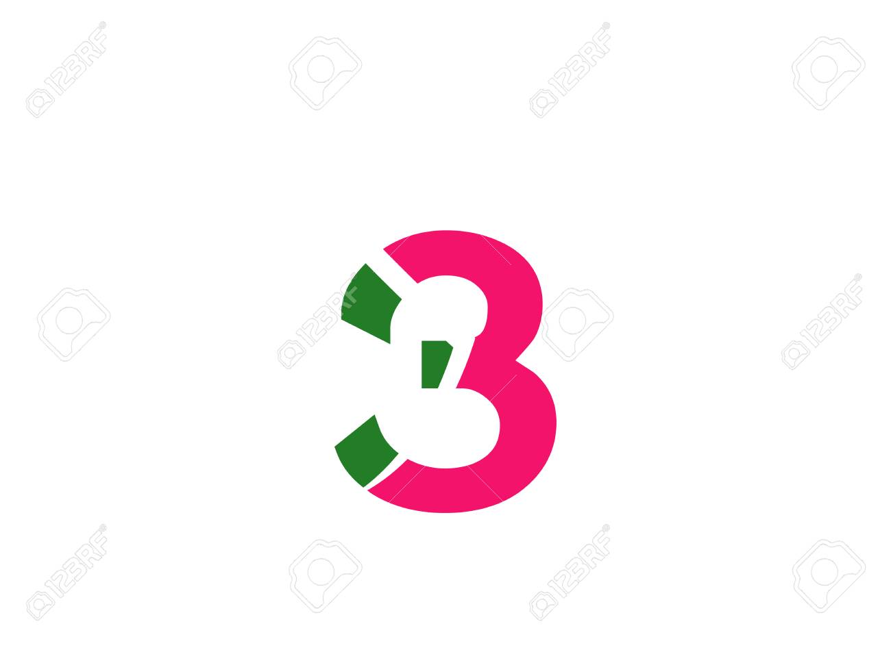number 3 vector logo template design number three logo logo number three template