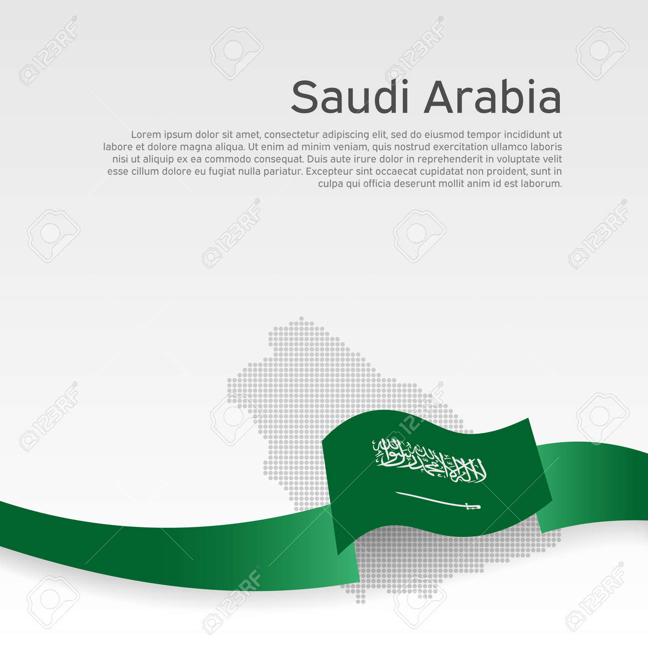Background with wavy flag and mosaic map of saudi arabia. Saudi Arabia flag with wavy ribbon on white. National poster design. Business booklet. State patriotic banner, flyer. Vector illustration - 170189707 Background with wavy flag and mosaic map of saudi arabia. Saudi Arabia flag with wavy ribbon on white. National poster design. Business booklet. State patriotic banner, flyer. Vector illustration - 170189707