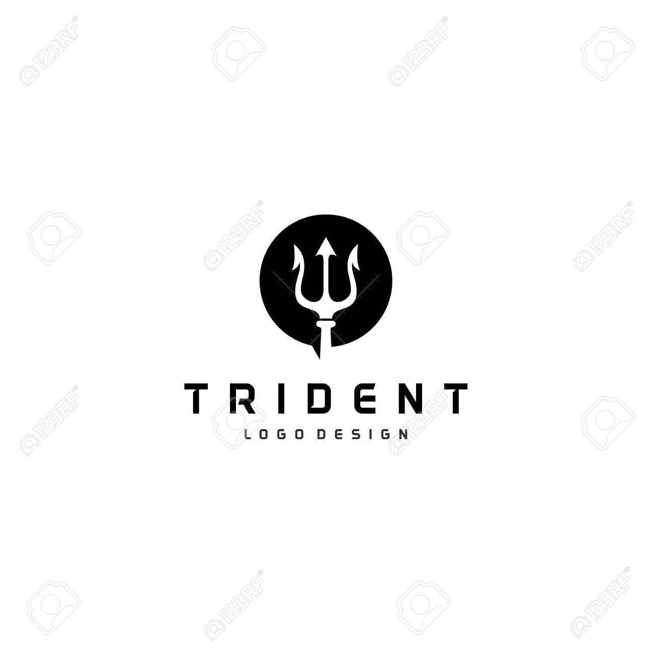 Circular Trident Logo Neptune God Poseidon Triton King Spear Royalty Free Cliparts Vectors And Stock Illustration Image