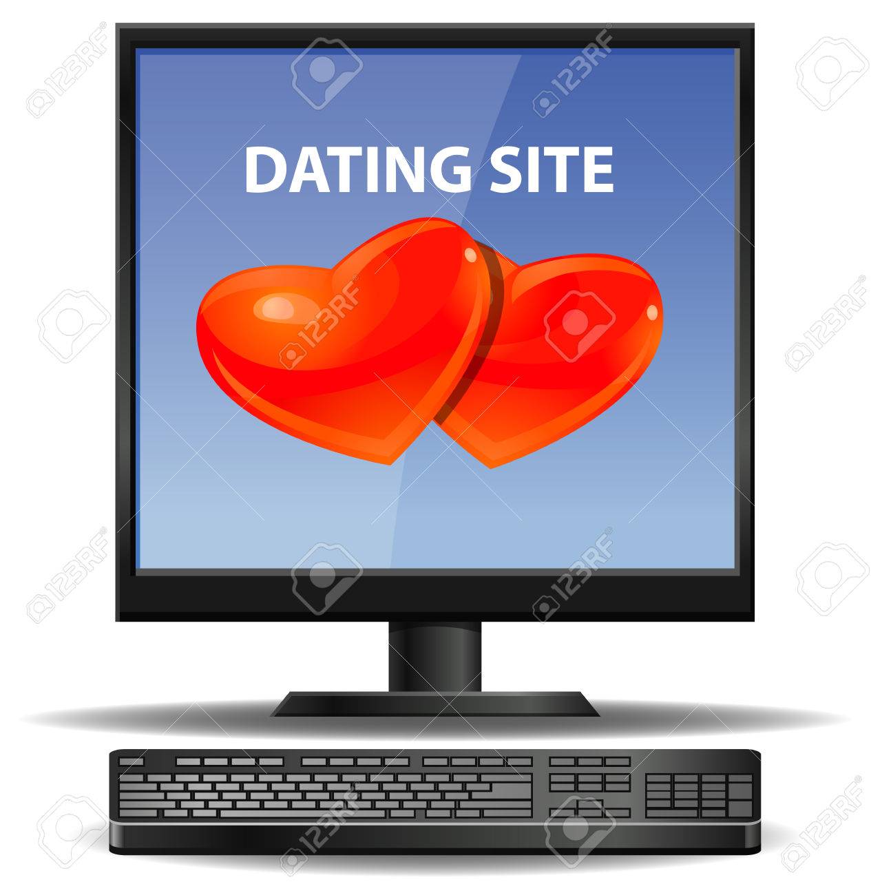 Dating site with blue heart icon