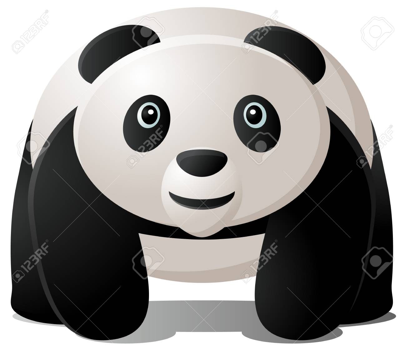 Crawling Or Walking Panda Royalty Free Klipartlar Vektor Cizimler