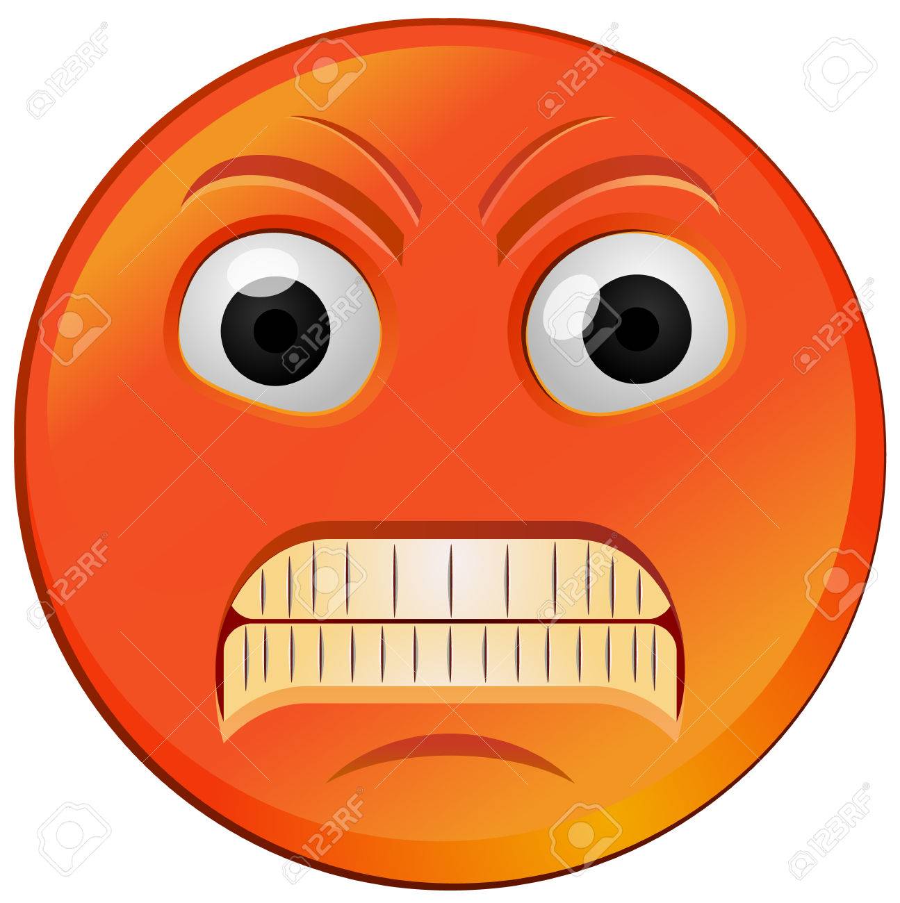 red fuming or raging angry emoji vector icon royalty free cliparts