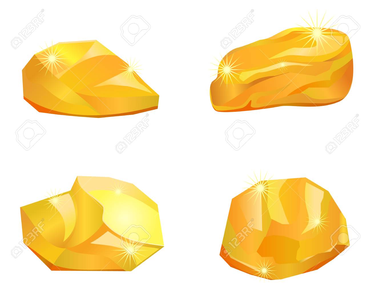 4 つの金塊の図 のイラスト素材 ベクタ Image 4 つの金塊の図 のイラスト素材 ベクタ Image