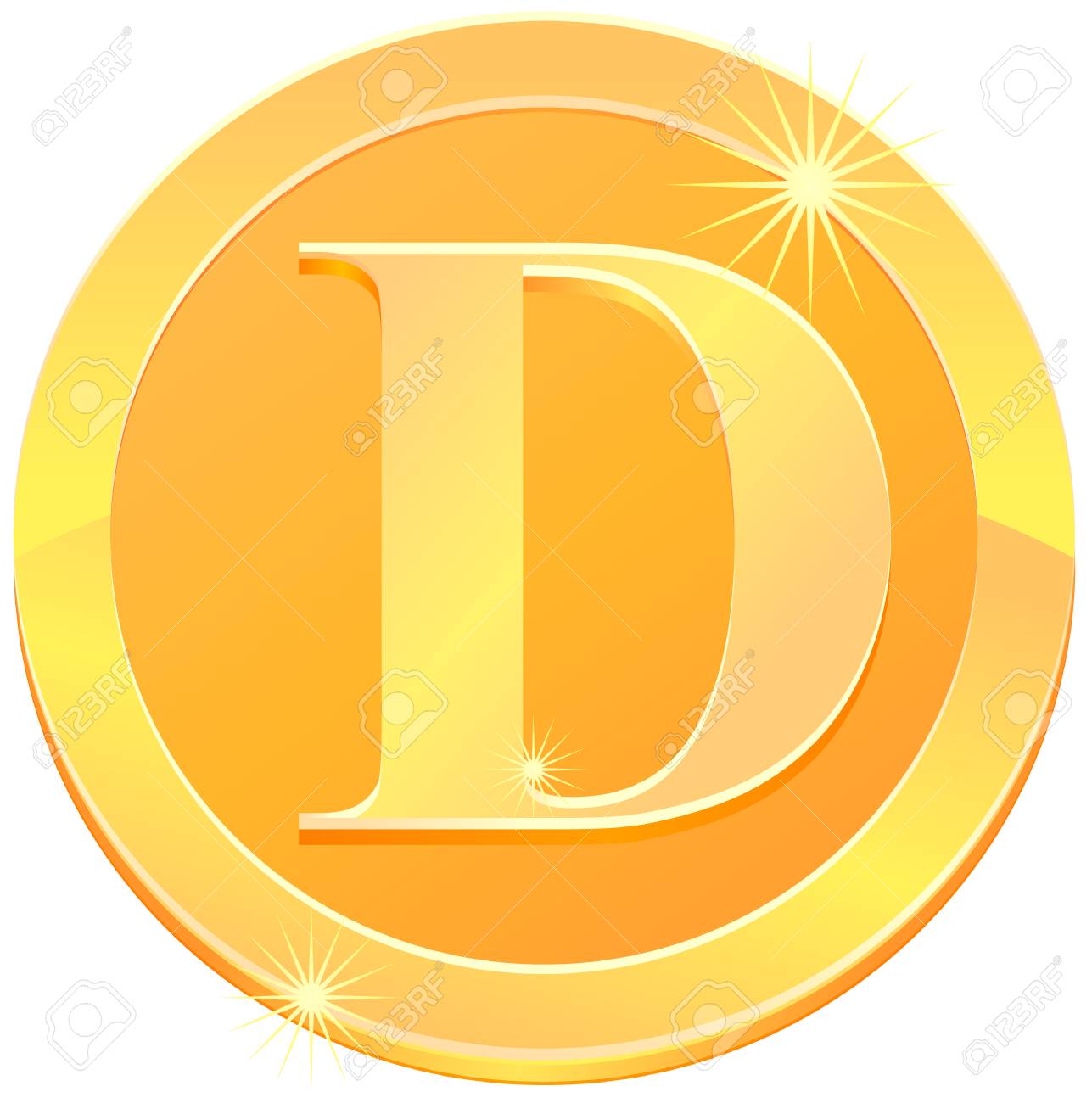 ゴールド文字 D コイン ベクトル アイコンのイラスト素材・ベクター Image 89100285