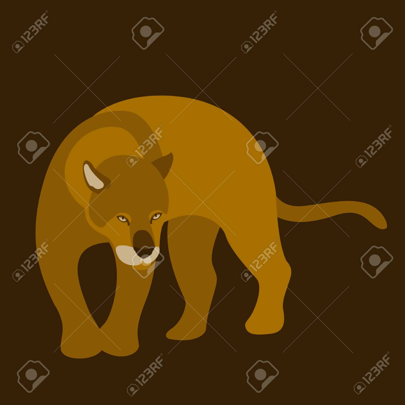 プーマ イラスト スタイル フラット横顔のイラスト素材 ベクタ Image 85822509