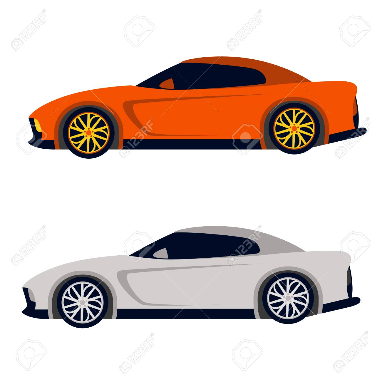 sport car vector illustration flat style profile side royalty free