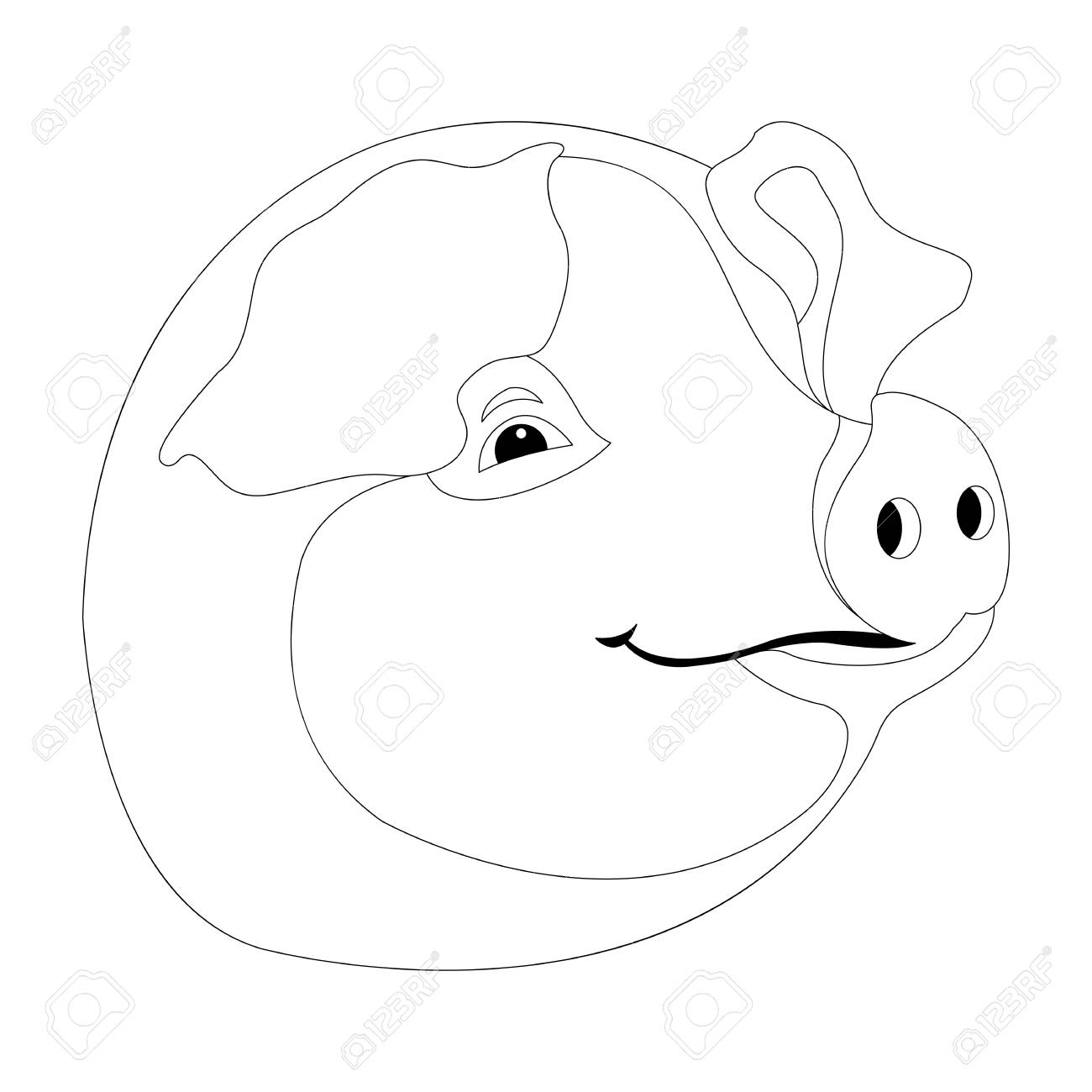 página para colorear de cabeza de cerdo