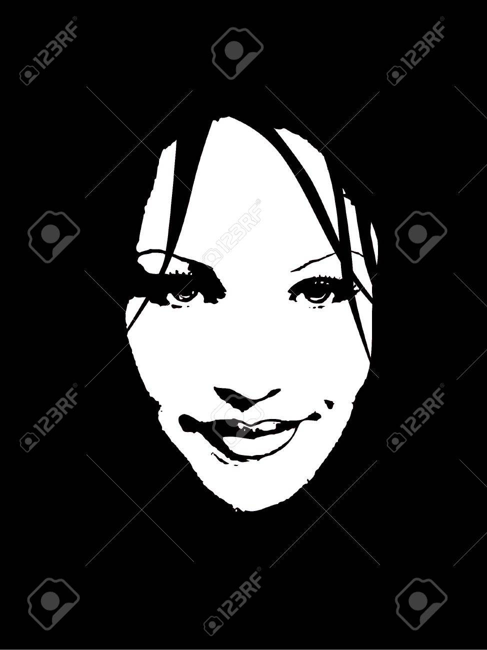 女性クローズ アップ顔イラスト の写真素材 画像素材 Image