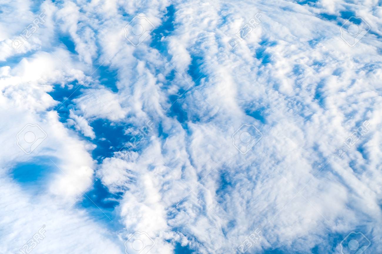 Close Up Cloud Top View Sky From Airplane Window,Nature Background