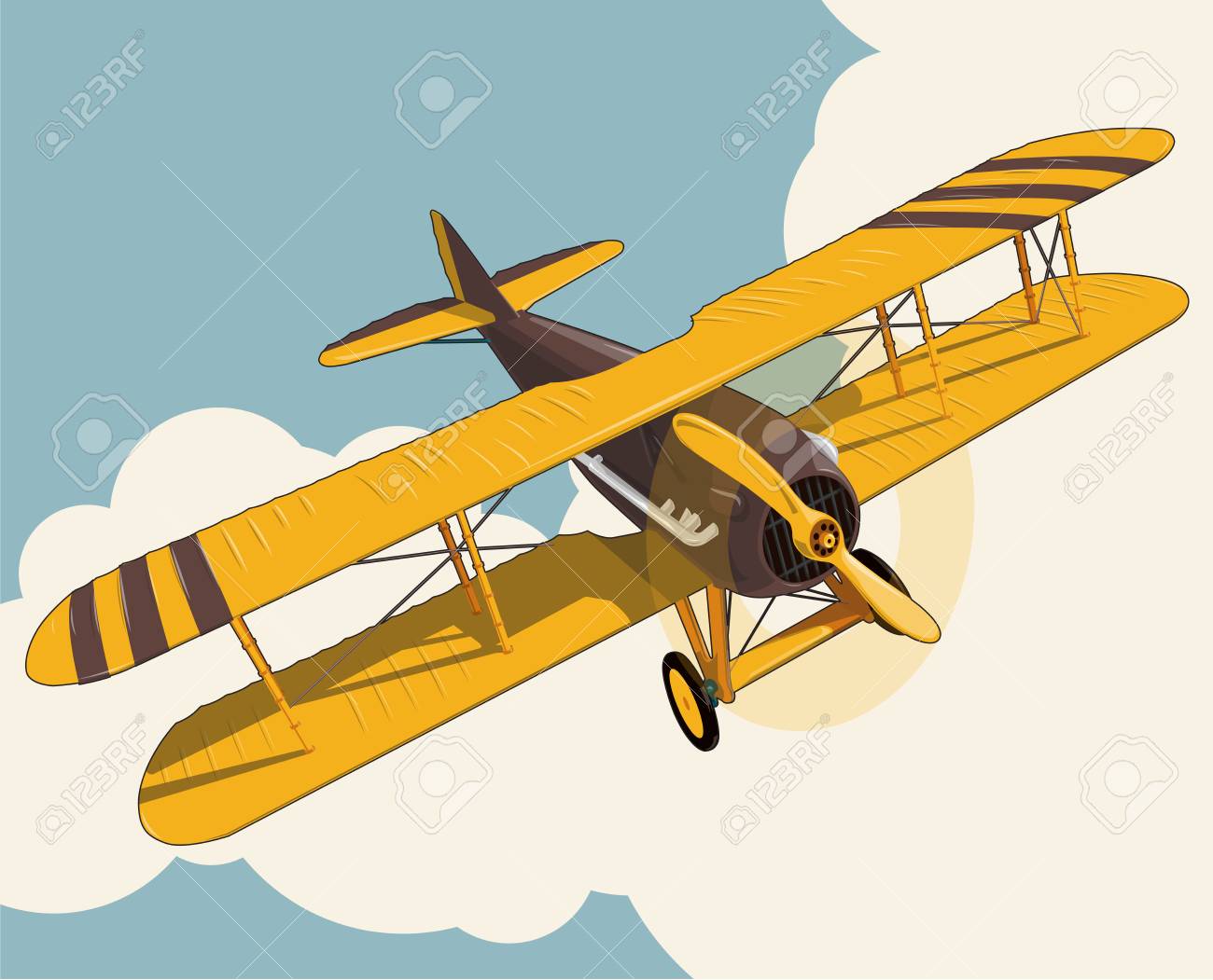 vintage model aircraft flying