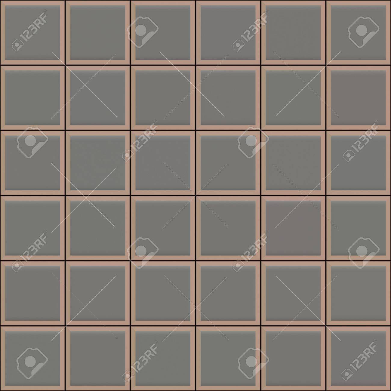 seamless 3d texture of grey tiles with brown borders and black 3d texture