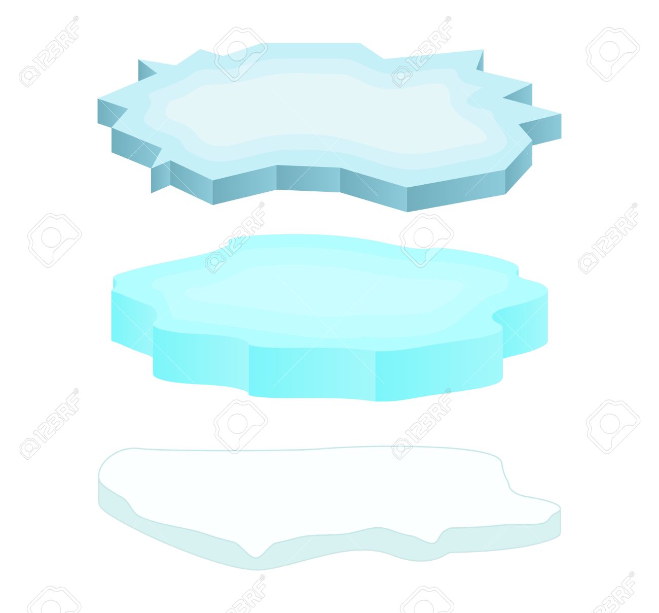 流氷のアイコンの設定 シンボル デザイン 冬ベクトル イラスト白背景に分離されました のイラスト素材 ベクタ Image