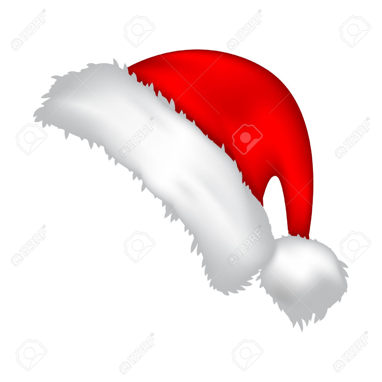 サンタ帽 クリスマス帽子アイコン シンボル デザイン 冬ベクトル イラスト白背景に分離されました のイラスト素材 ベクタ Image