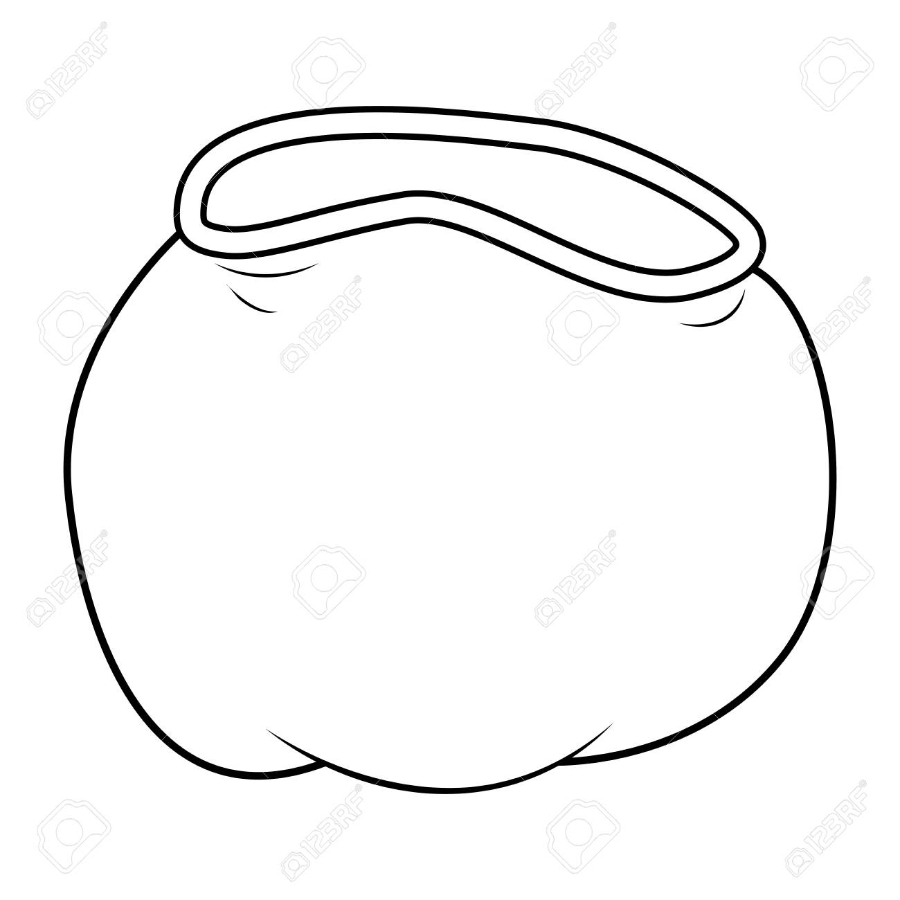 サンタ袋 クリスマスの空の袋のアイコン シンボル デザイン シルエット 冬ベクトル イラスト白背景に分離されました のイラスト素材 ベクタ Image