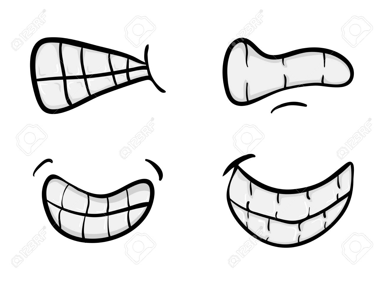 漫画口歯セット ベクトル シンボル アイコン デザイン 白い背景に分離された美しいイラスト のイラスト素材 ベクタ Image
