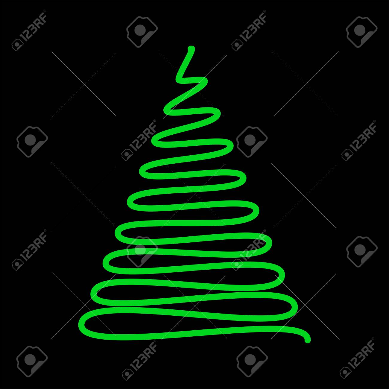 クリスマスツリーは 黒の背景に緑のデザインを落書き のイラスト素材 ベクタ Image クリスマスツリーは 黒の背景に緑のデザインを落書き のイラスト素材 ベクタ Image