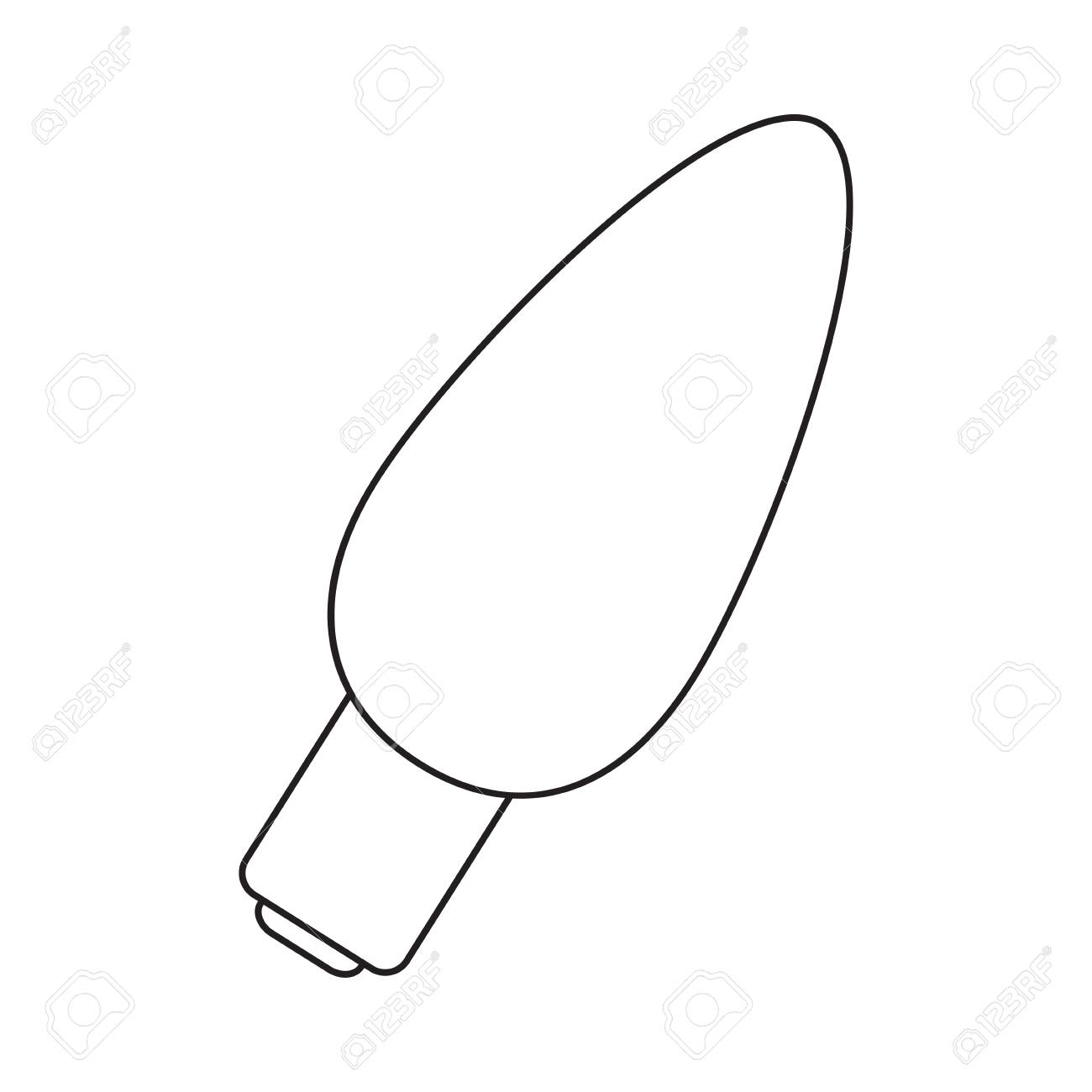 Light Bulb, Garland Outline Christmas Design Isolated Vector Illustration  Royalty Free SVG, Cliparts, Vectors, and Stock Illustration. Image 92126439., image size:1300x1300