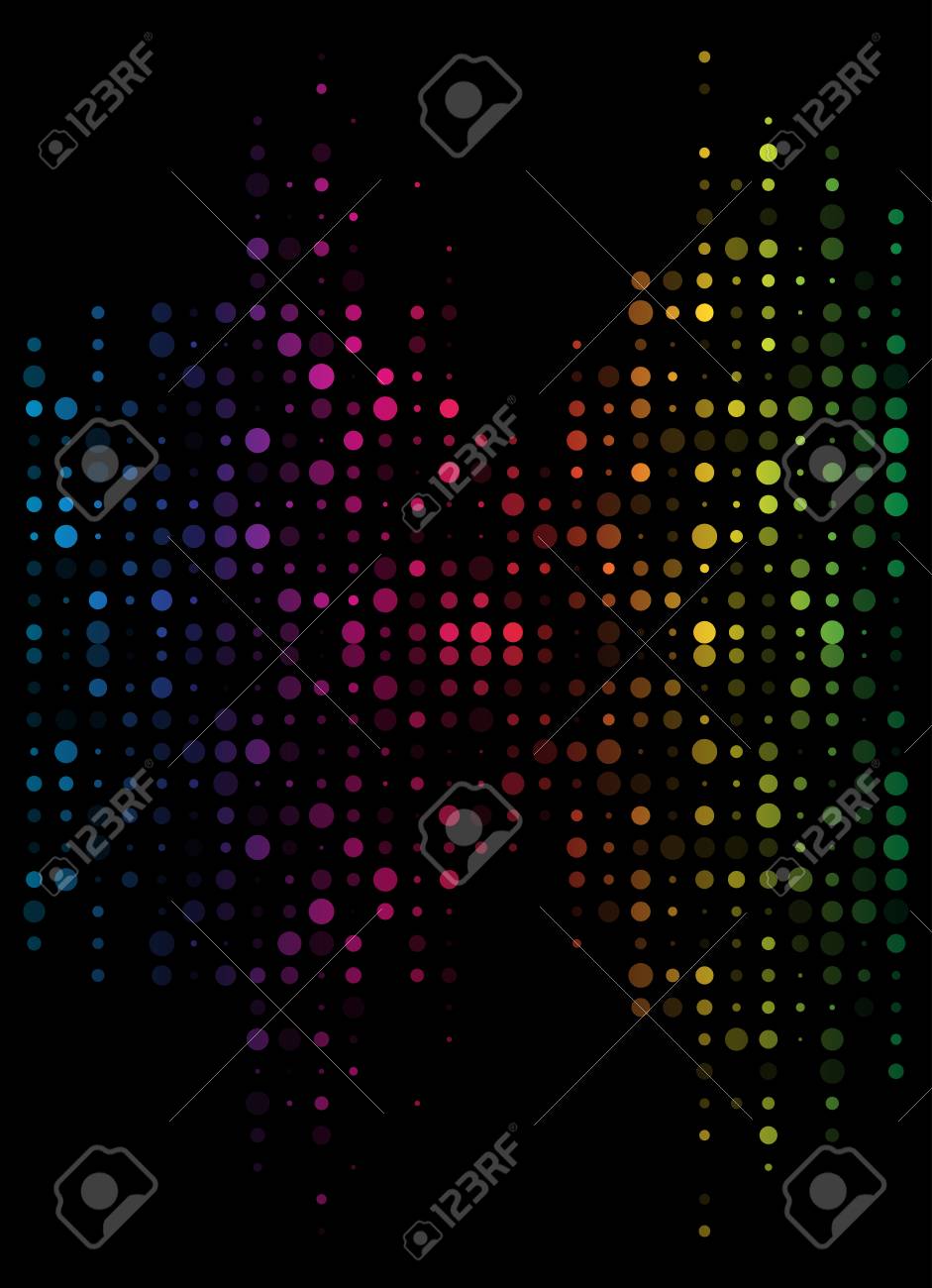 rainbow with black background on Dotted Sound Wave Equalizer In Rainbow Color Isolated On Black Royalty Free Cliparts Vectors And Stock Illustration Image 94799888
