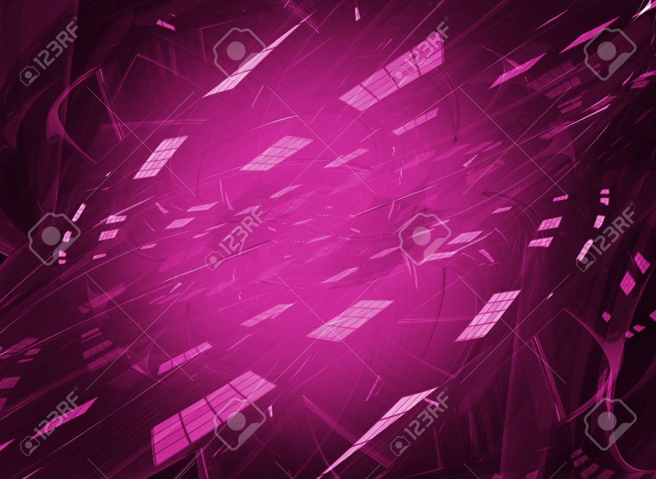 ピンク デジタル アート創造的な背景 3 D のレンダリング 濃いピンクの未来の抽象的な背景 水平方向の設計 ガラスの透明な要素 の写真素材 画像素材 Image