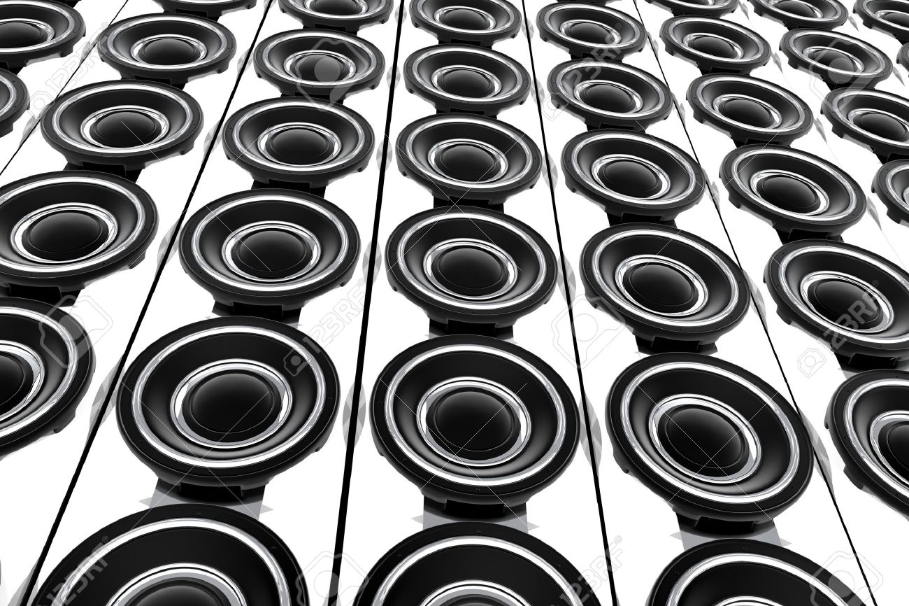 wall of subwoofers