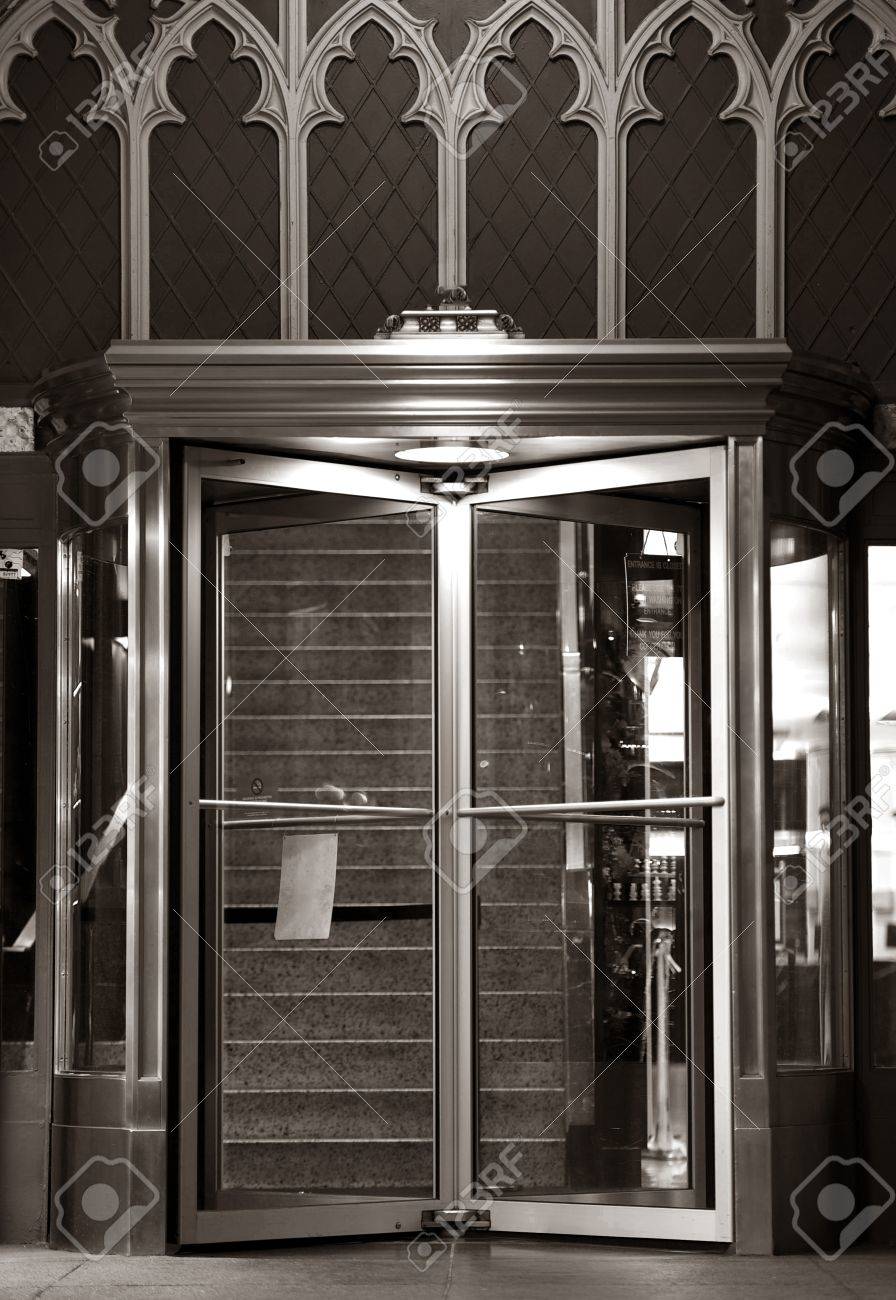 Elegant Residential Building Entrance Doors Rotating