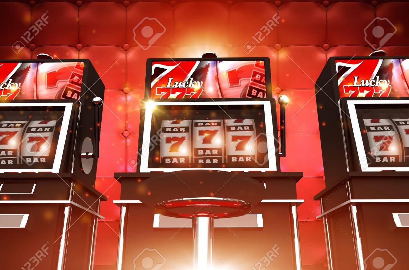 カジノのスロット ゲーム機。ラスベガス スタイルのスロット マシン。1 つは盗賊を手渡した。の写真素材・画像素材 Image 69049840