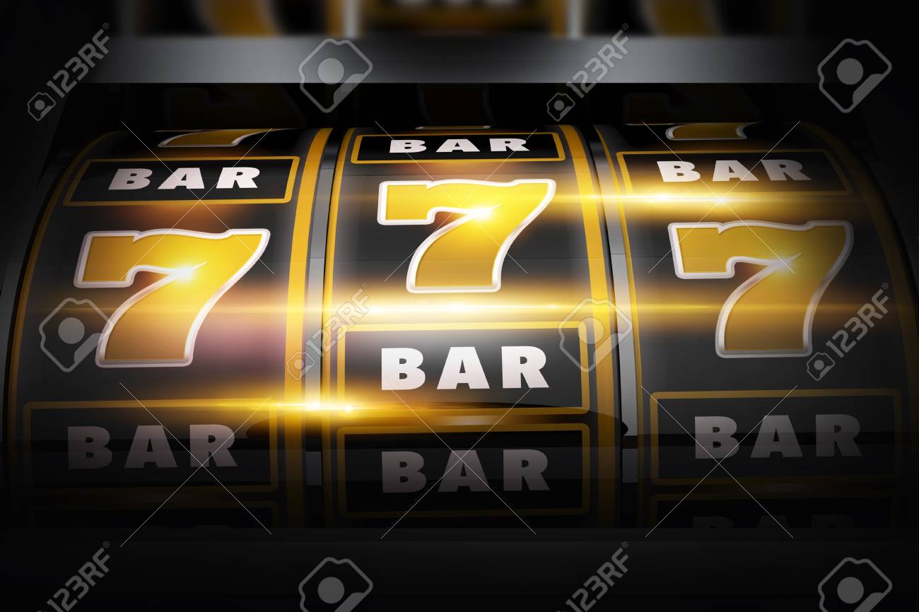 ラスベガス スロット勝者 3 D の概念図です 古典的なラスベガス スタイルのスロット マシンのクローズ アップ ゴールデン ブラックのテーマ の写真素材 画像素材 Image