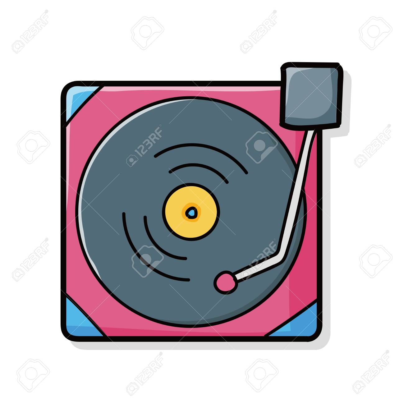 Dj ディスク落書きのイラスト素材 ベクタ Image