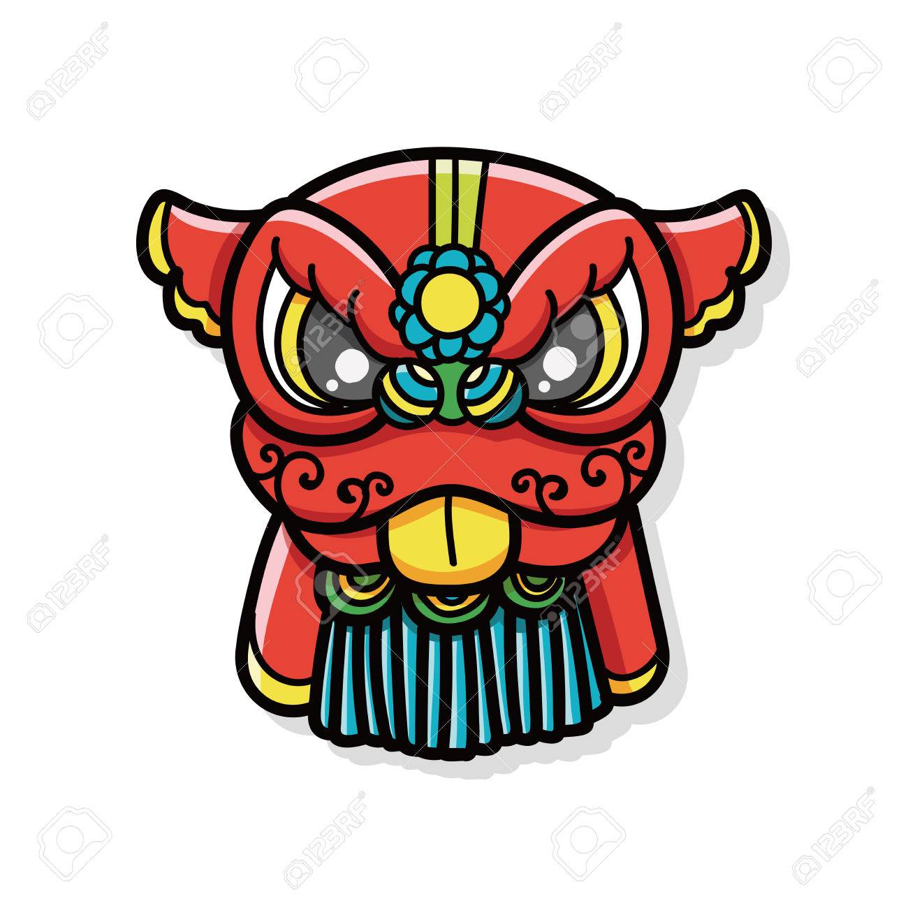 Uncategorized Chinese New Year Lion chinese new year dragon and lion dancing head doodle royalty free stock vector 45907446