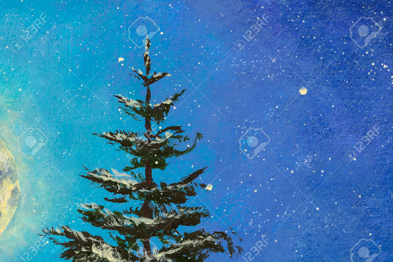 油絵 絵画【クリスマス夜に】