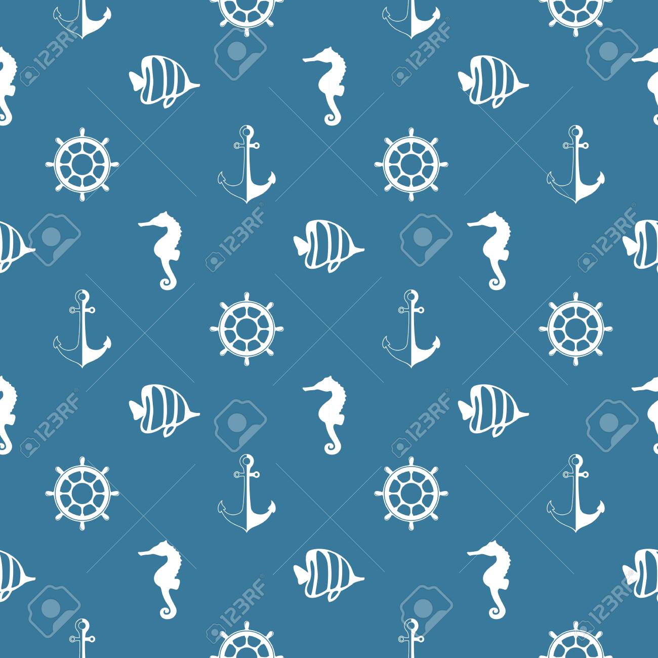 航海ベクトル シームレスなタイル パターン 印刷用にファブリック スクラップブッ キング ギフトラップ のイラスト素材 ベクタ Image