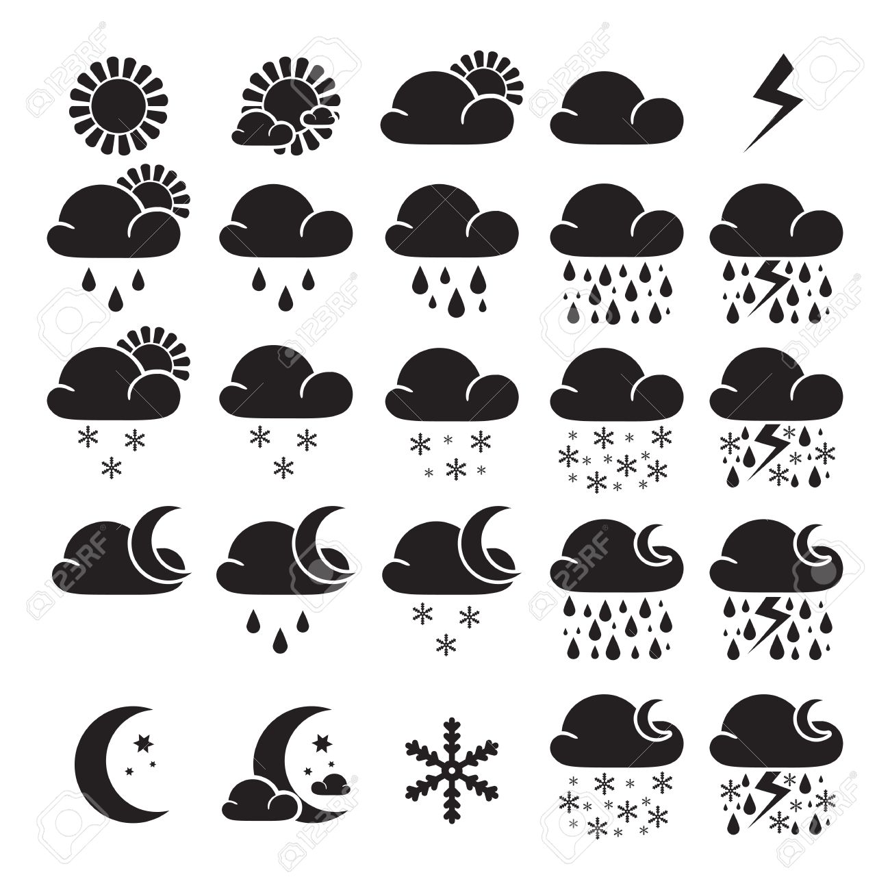 Snowy Weather Symbol Snowy Weather Symbol