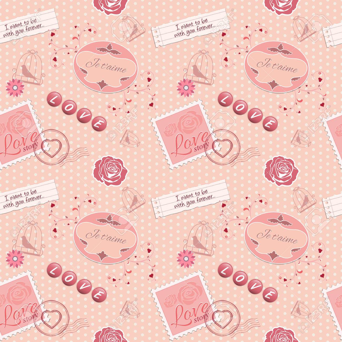 vector sin patrón de mosaico romántica historia de amor para