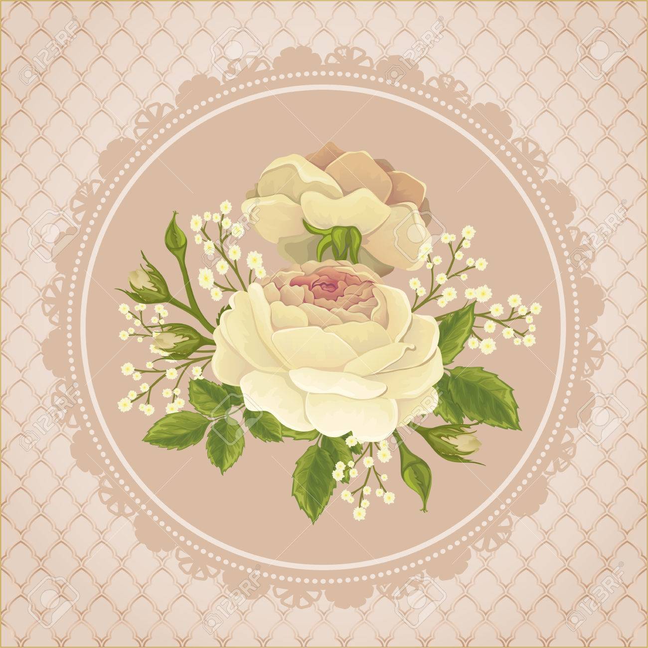 flyer with rose graphic flowers on pink background wedding david austin rose flyer