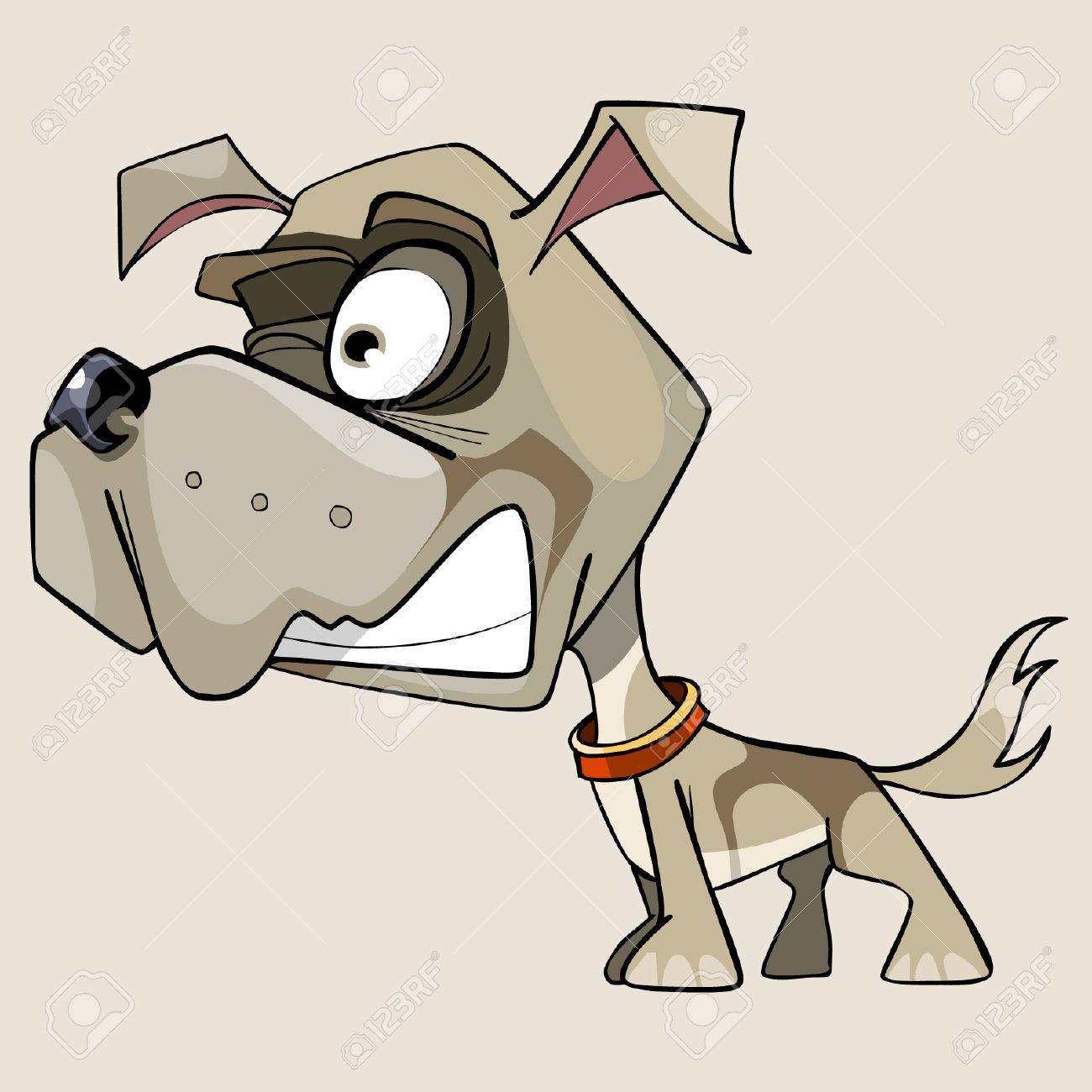 Bande Dessinée Drôle Hargneux Petit Chien Avec Une Grosse Tête