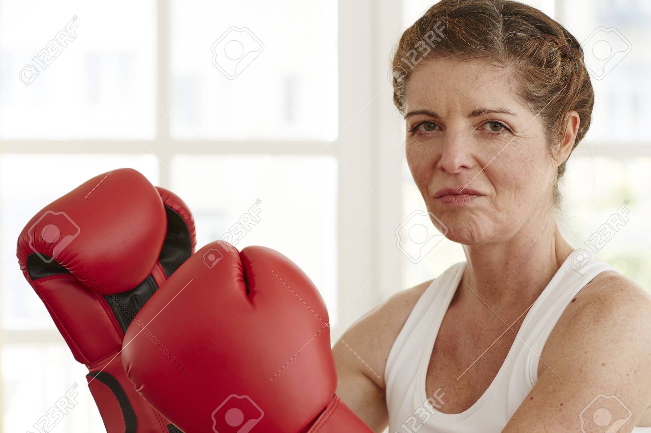 boxing mature female Boxing mature female