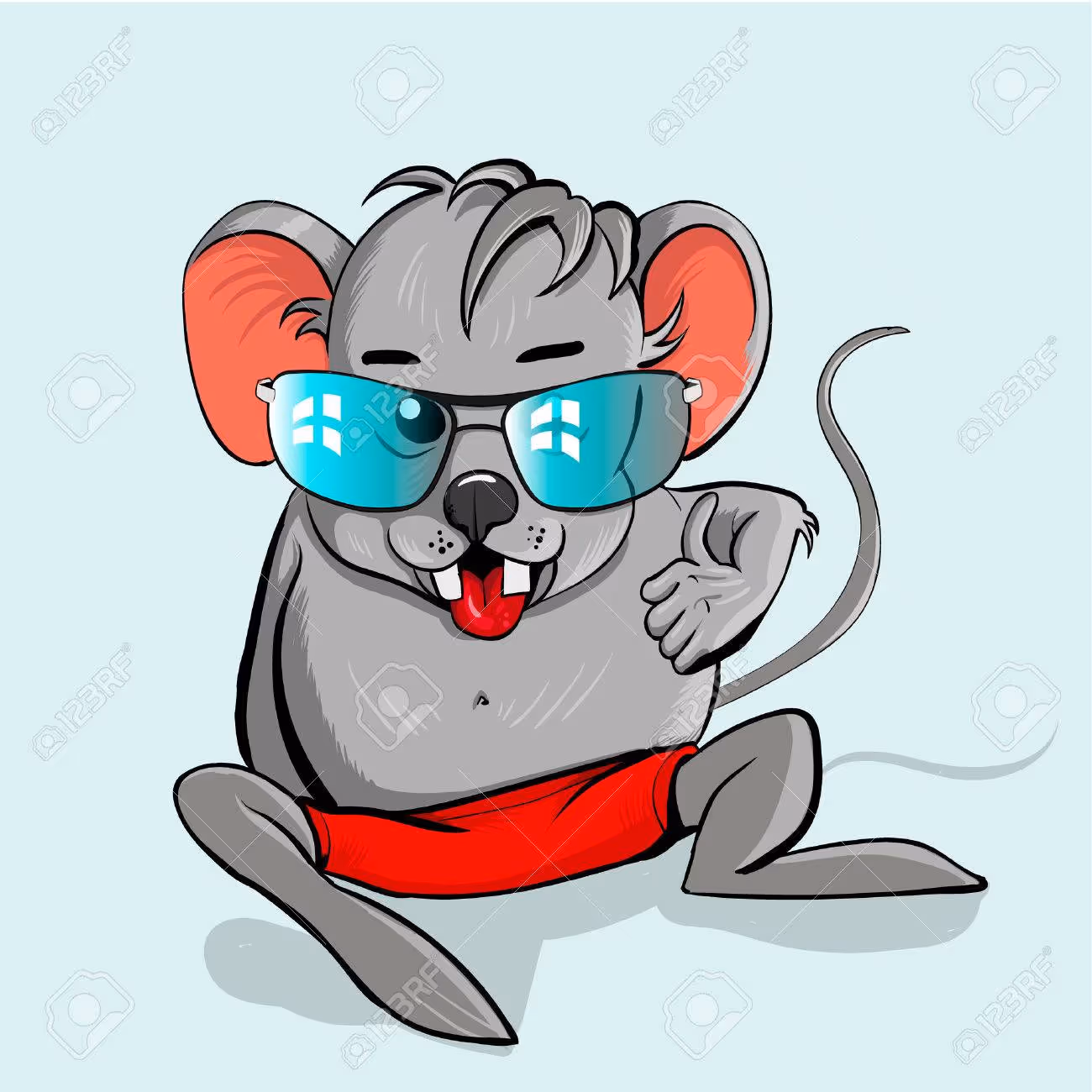 Souris de dessin animé mignon avec des lunettes dans le style de bande dessinée - 41609825 Souris de dessin animé mignon avec des lunettes dans le style de bande dessinée - 41609825