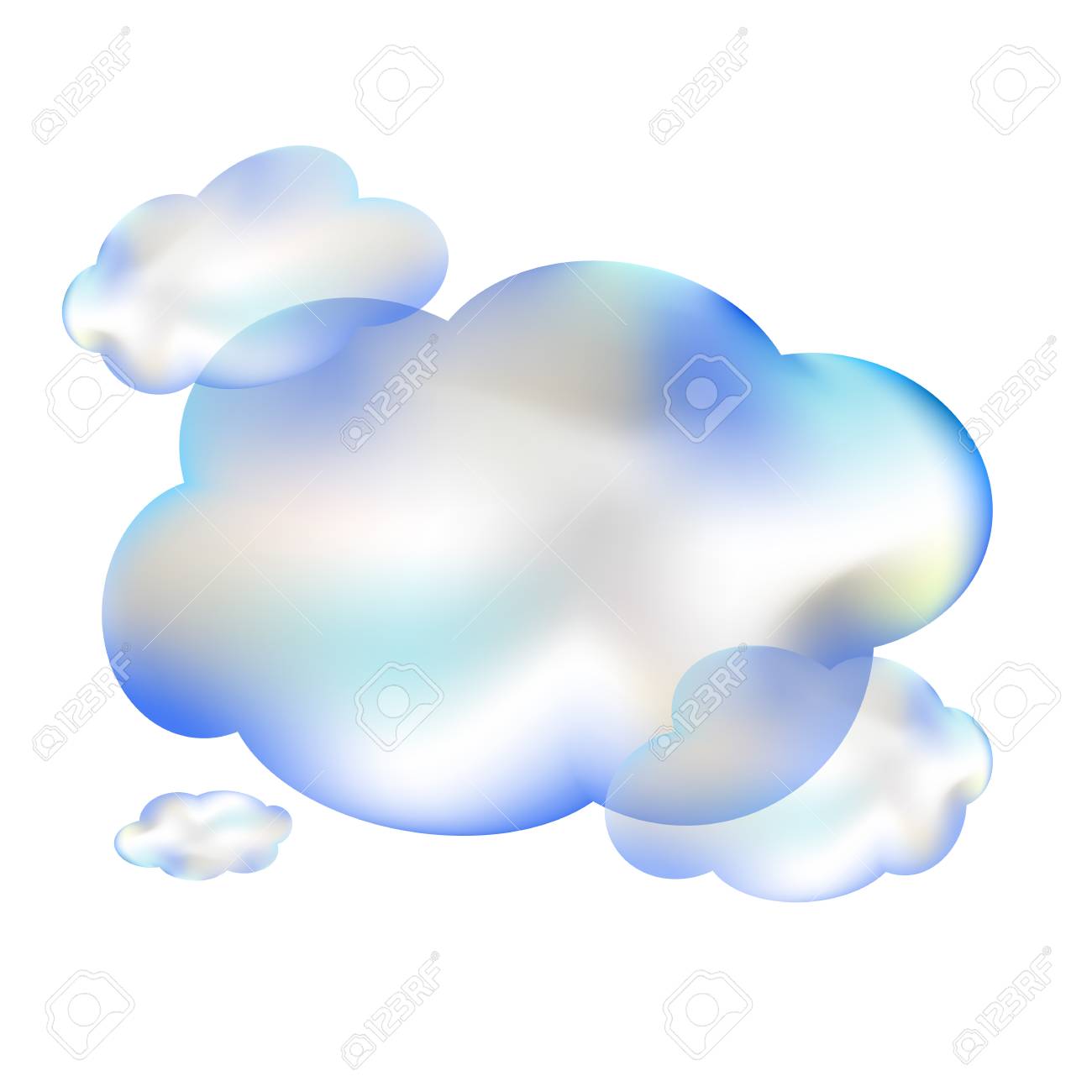 空に青い透明な雲孤立ベクトルイラストのイラスト素材 ベクタ Image