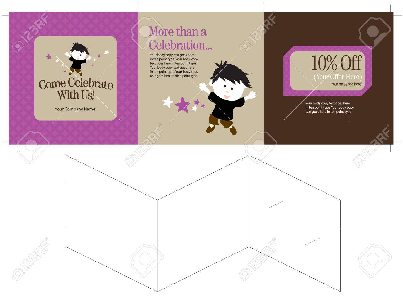 15x5 three panel brochure template folds to 5x5 includes crops