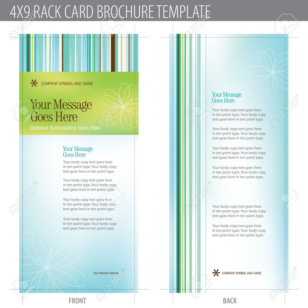 4x9 rack card brochure template includes cropmarks bleeds
