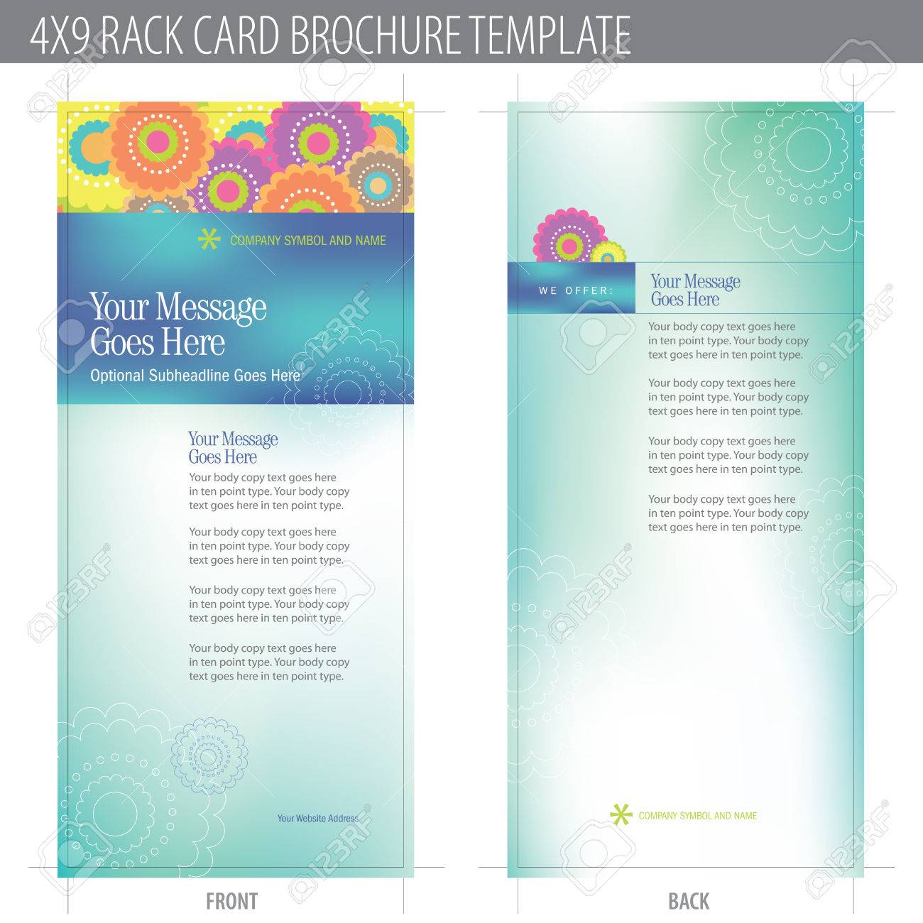 4x9 rack card brochure template includes cropmarks bleeds