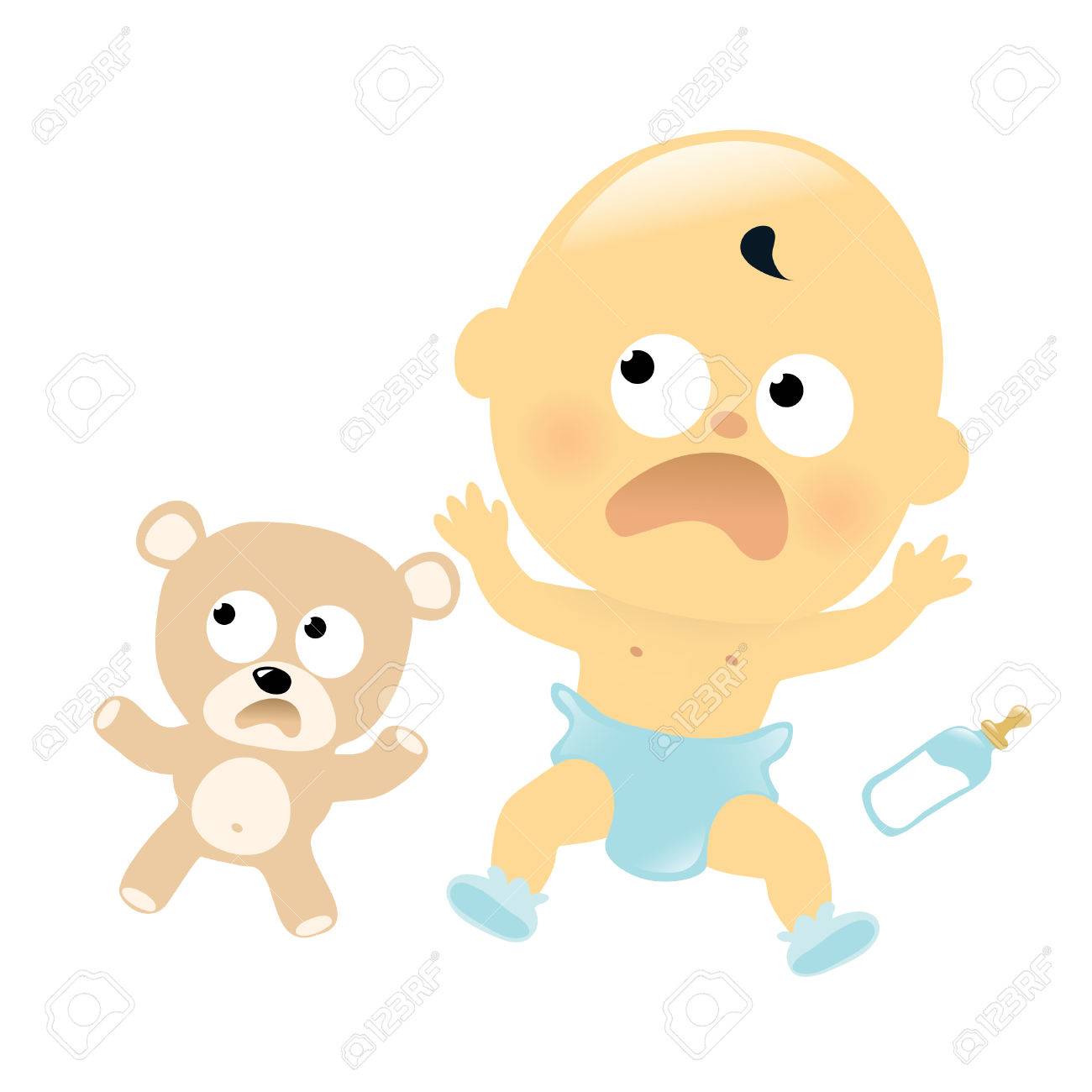 Peur De Bebe Et Les Ours En Peluche Clip Art Libres De Droits Vecteurs Et Illustration Image