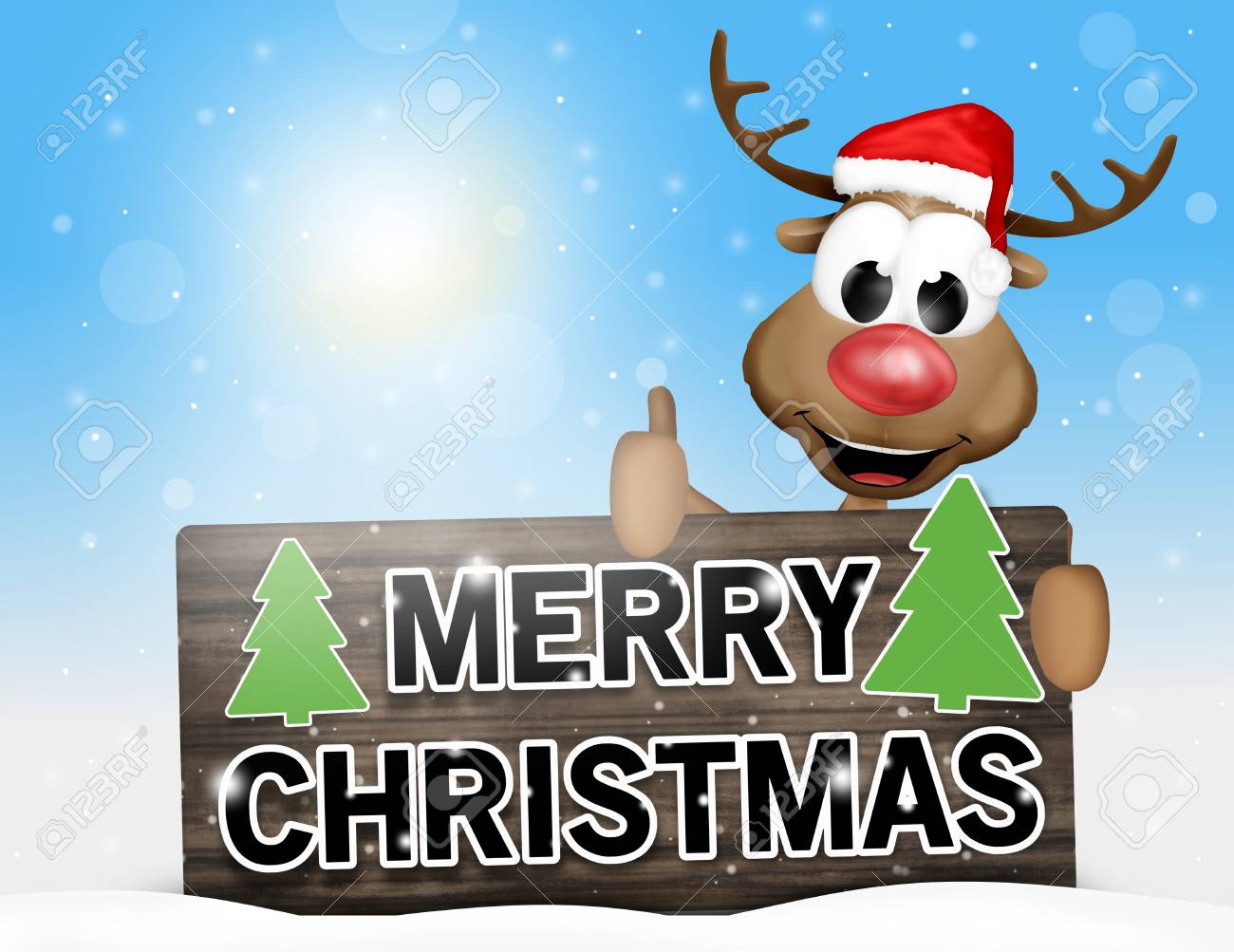 merry christmas sign happy reindeer stock photo picture and royalty